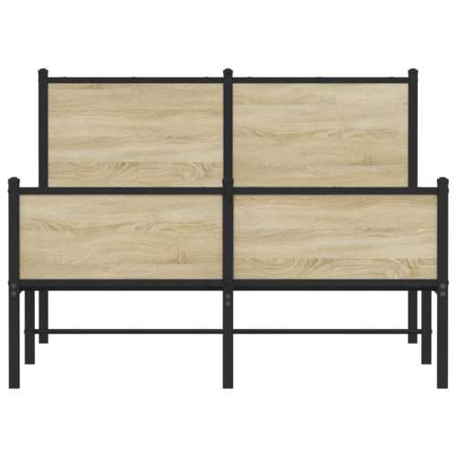 Metalni okvir kreveta bez madraca boja hrasta sonome 120x190 cm - sonoma hrast 120 x 190 cm s uzglavljem i visokim podnožjem Cijena