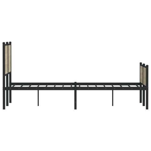 Metalni okvir kreveta bez madraca boja hrasta sonome 120x190 cm - sonoma hrast 120 x 190 cm s uzglavljem i visokim podnožjem Cijena