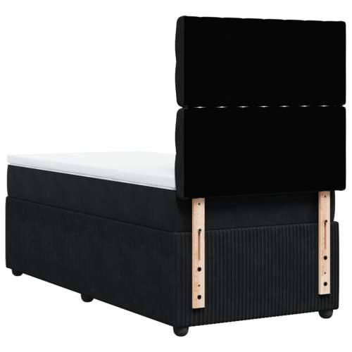 Box spring krevet s madracem crni 90x190 cm baršunasti - Crna 90 x 190 cm Dizajn s gumbima Cijena