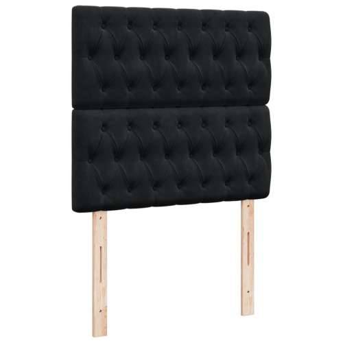 Box spring krevet s madracem crni 90x190 cm baršunasti - Crna 90 x 190 cm Dizajn s gumbima Cijena