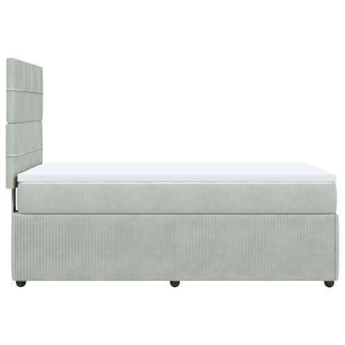 Box spring krevet s madracem svjetlosivi 100x200 cm baršunasti - Svjetlosiva 100 x 200 cm Blok s kvadratima Cijena