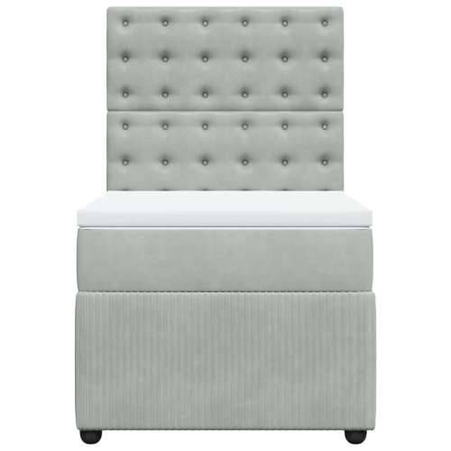 Box spring krevet s madracem svjetlosivi 100x200 cm baršunasti - Svjetlosiva 100 x 200 cm gumbi Cijena