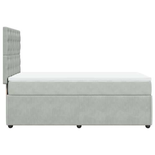 Box spring krevet s madracem svjetlosivi 100x200 cm baršunasti - Svjetlosiva 100 x 200 cm gumbi Cijena