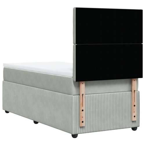 Box spring krevet s madracem svjetlosivi 100x200 cm baršunasti - Svjetlosiva 100 x 200 cm gumbi Cijena