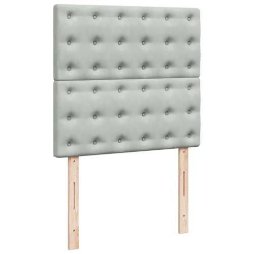 Box spring krevet s madracem svjetlosivi 100x200 cm baršunasti - Svjetlosiva 100 x 200 cm gumbi Cijena