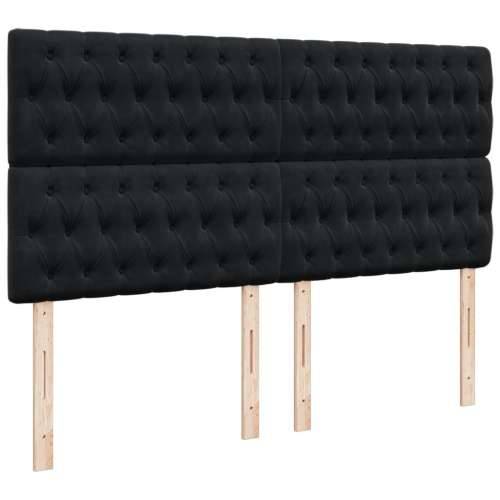 Krevet s oprugama i madracem crni 180x200 cm baršunasti - Crna 180 x 200 cm Dizajn s gumbima Cijena