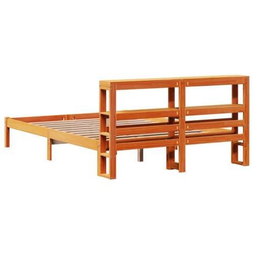 Okvir kreveta s uzglavljem voštano smeđi 140x190 cm od borovine - Smeđa 140 x 190 cm Cijena