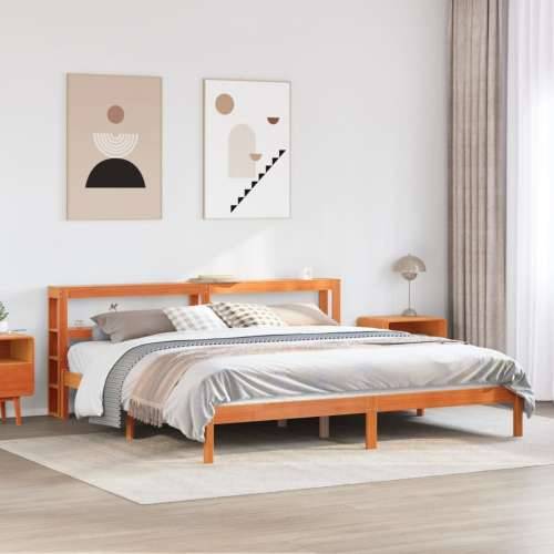 Okvir kreveta s uzglavljem voštano smeđi 180x200 cm od borovine - Smeđa 180 x 200 cm Cijena