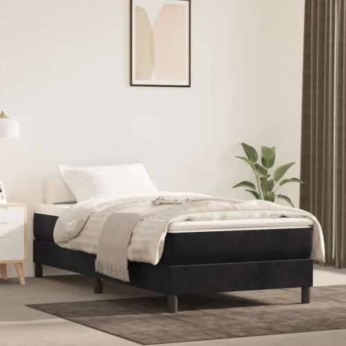 Madrac s džepičastim oprugama crni 90x210x20 cm baršunasti - Crna 90 x 210 cm 1 Cijena