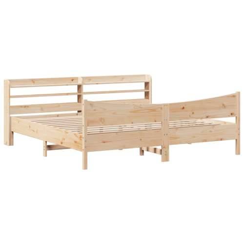 Okvir kreveta s uzglavljem 200 x 200 cm od masivne borovine - Prirodna 200 x 200 cm Cijena