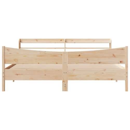 Okvir kreveta s uzglavljem 200 x 200 cm od masivne borovine - Prirodna 200 x 200 cm Cijena