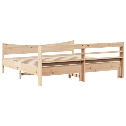 Okvir kreveta s uzglavljem 200 x 200 cm od masivne borovine - Prirodna 200 x 200 cm Cijena