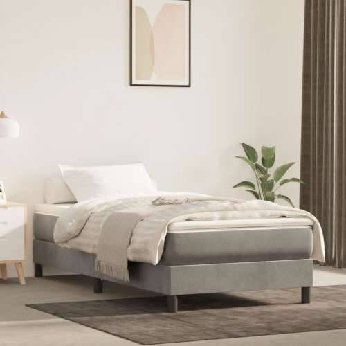 Madrac s oprugama svjetlosivi 100x210x20 cm baršunasti - Svjetlosiva 100 x 210 cm 1 Cijena