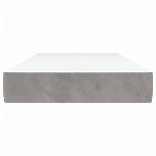 Madrac s oprugama svjetlosivi 100x210x20 cm baršunasti - Svjetlosiva 100 x 210 cm 1 Cijena