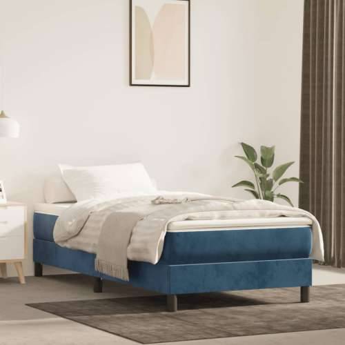 Madrac s oprugama tamnoplavi 80x220x20 cm baršunasti - Tamno plava 80 x 220 cm 1 Cijena