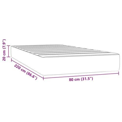 Madrac s oprugama tamnoplavi 80x220x20 cm baršunasti - Tamno plava 80 x 220 cm 1 Cijena