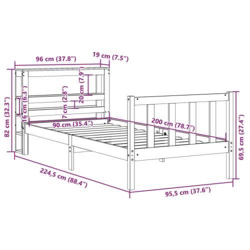 Okvir kreveta s uzglavljem voštano smeđi 90x200 cm od borovine - Smeđa 90 x 200 cm Cijena