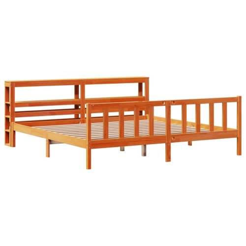Okvir kreveta s uzglavljem voštano smeđi 200x200 cm od borovine - Smeđa 200 x 200 cm Cijena
