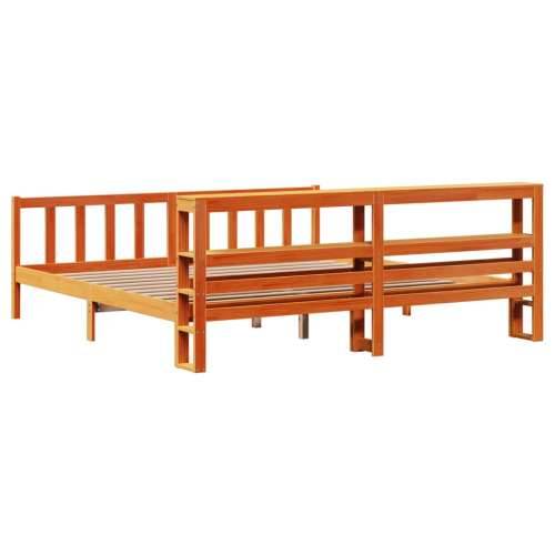 Okvir kreveta s uzglavljem voštano smeđi 200x200 cm od borovine - Smeđa 200 x 200 cm Cijena