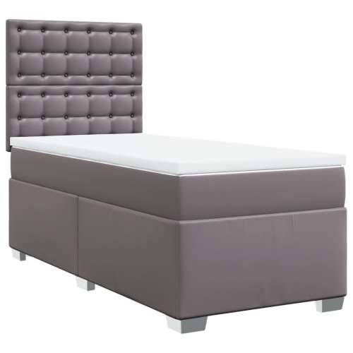 Krevet s oprugama i madracem sivi 80 x 200 cm od umjetne kože - Siva 80 x 200 cm gumbi Cijena