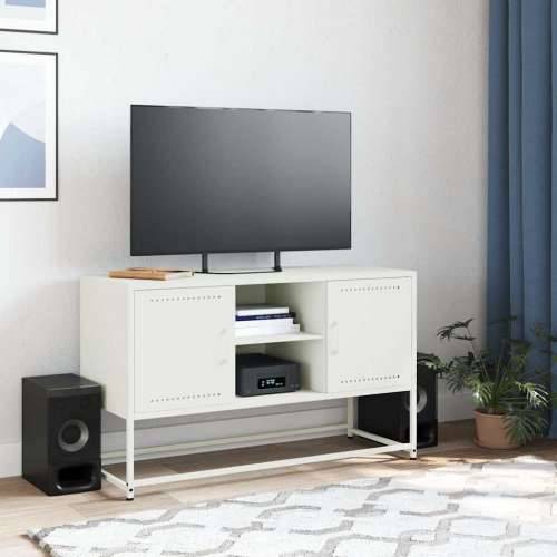 TV ormarić bijeli 100,5 x 39 x 60,5 cm čelični - Bijela 1 Cijena