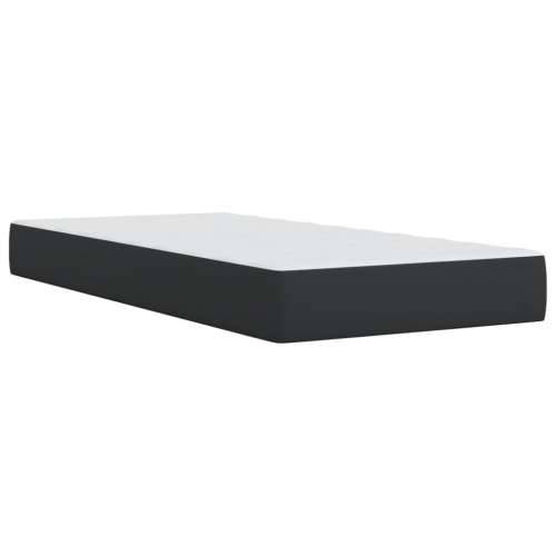 Krevet box spring s madracem crni za jednu osobu umjetna koža - jedna veličina gumbi Cijena