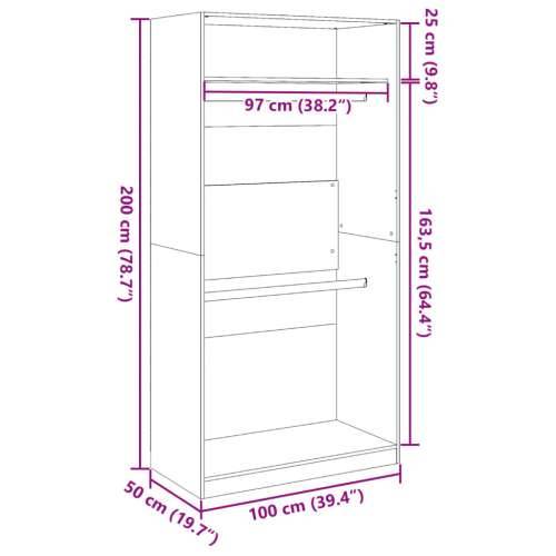 Ormar boja smeđeg hrasta 100 x 50 x 200 cm konstruirano drvo - Smeđi hrast 100 x 50 x 200 cm 1 1 polica Cijena