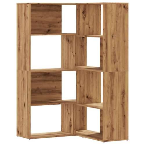 Kutni regal z knjige 4 razine artisian hrast 85x85x140cm drveni - Boja hrasta 1 Cijena