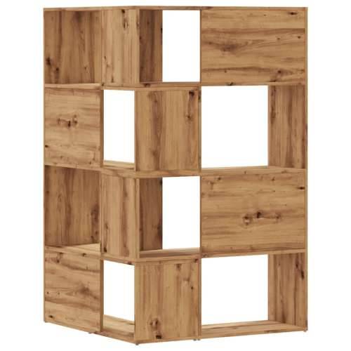 Kutni regal z knjige 4 razine artisian hrast 85x85x140cm drveni - Boja hrasta 1 Cijena