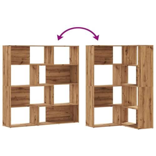 Kutni regal z knjige 4 razine artisian hrast 85x85x140cm drveni - Boja hrasta 1 Cijena