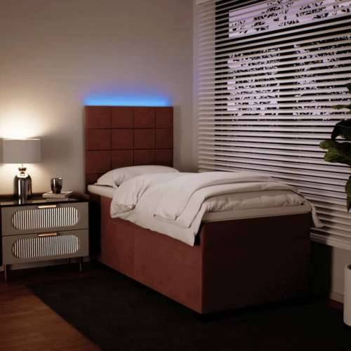 Box spring krevet s madracem ružičasti 80 x 200 cm baršunasti - Ružičasta 80 x 200 cm Blok s kvadratima Cijena
