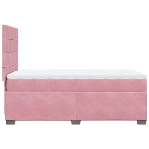 Box spring krevet s madracem ružičasti 80 x 200 cm baršunasti - Ružičasta 80 x 200 cm Blok s kvadratima Cijena