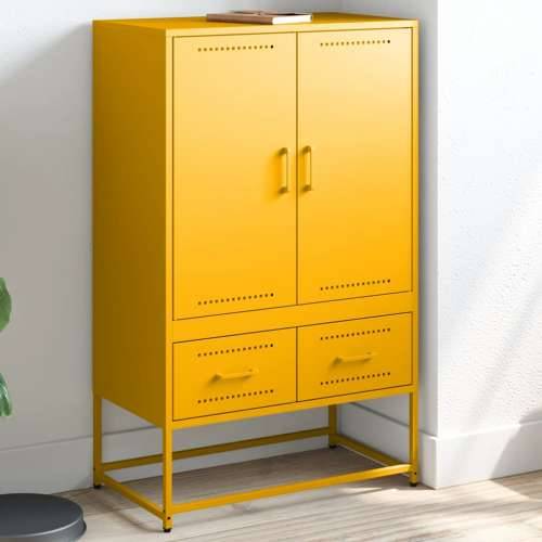 Visoka komoda boja senfa 68x39x111,5 cm od čelika - Žuta 1 Cijena