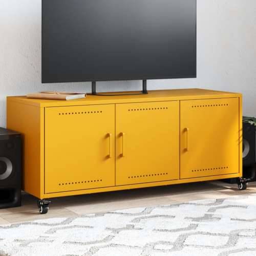 TV ormarić boja senfa 100,5 x 39 x 43,5 cm čelični - Žuta 1 Cijena