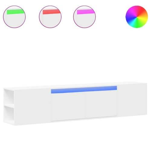 Zidni TV ormarić s LED svjetlima bijeli 180 x 31 x 39,5 cm - Bijela 1 180 cm Cijena