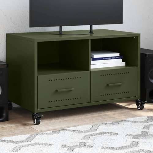 TV ormarić maslinastozeleni 68x39x43,5 cm čelični - Zelena 1 Cijena