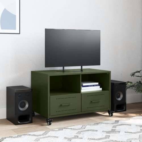 TV ormarić maslinastozeleni 68x39x43,5 cm čelični - Zelena 1 Cijena