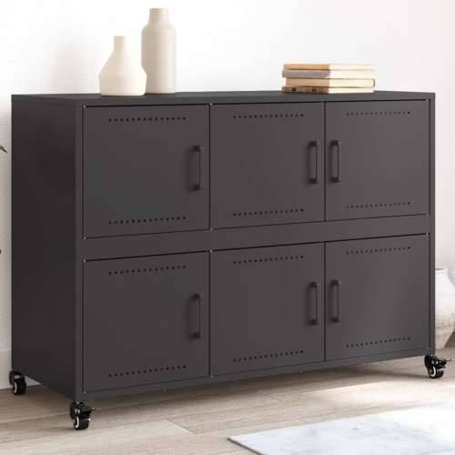 Komoda crna 100,5 x 39 x 72 cm čelik - Crna 1 Cijena