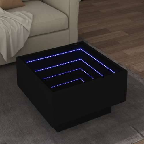 Stolić za kavu LED crni 50x50x30 cm od konstruiranog drva - Crna 50 x 50 x 30 cm 1 Cijena