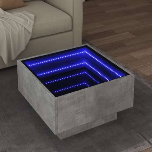 Stolić za kavu LED siva boja betona 50x50x30 cm drveni - Beton siva 50 x 50 x 30 cm 1 Cijena
