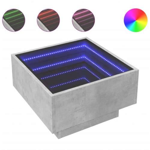 Stolić za kavu LED siva boja betona 50x50x30 cm drveni - Beton siva 50 x 50 x 30 cm 1 Cijena