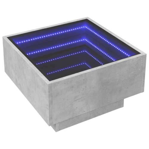 Stolić za kavu LED siva boja betona 50x50x30 cm drveni - Beton siva 50 x 50 x 30 cm 1 Cijena