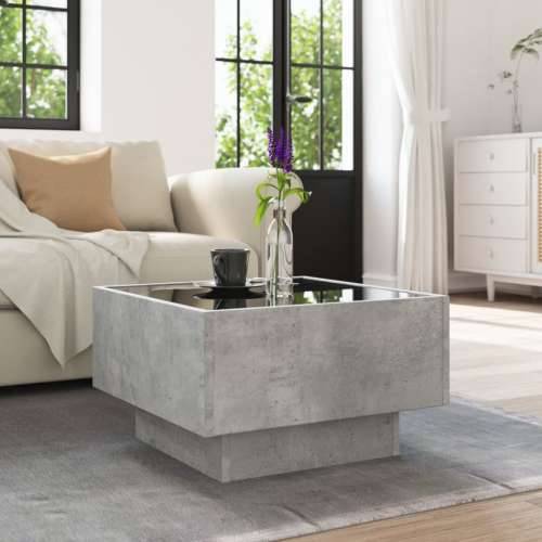 Stolić za kavu LED siva boja betona 50x50x30 cm drveni - Beton siva 50 x 50 x 30 cm 1 Cijena