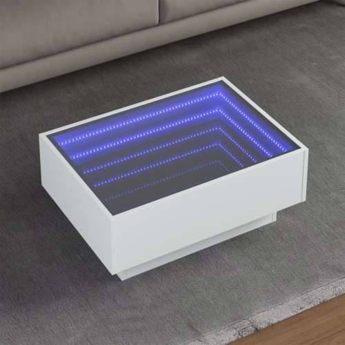 Stolić za kavu LED bijeli 70 x 50 x 30 cm od konstruiranog drva - Bijela 70 x 50 x 30 cm 1 Cijena