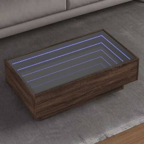 Stolić za kavu LED boja hrasta 90x50x30 cm konstruirano drvo - Smeđi hrast 90 x 50 x 30 cm 1 Cijena