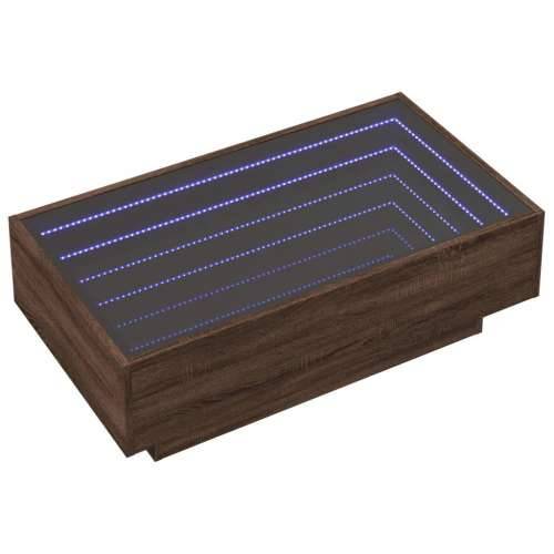 Stolić za kavu LED boja hrasta 90x50x30 cm konstruirano drvo - Smeđi hrast 90 x 50 x 30 cm 1 Cijena