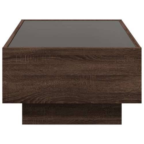 Stolić za kavu LED boja hrasta 90x50x30 cm konstruirano drvo - Smeđi hrast 90 x 50 x 30 cm 1 Cijena