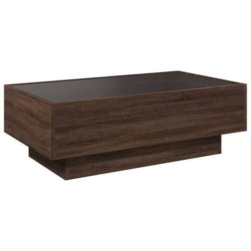 Stolić za kavu LED boja hrasta 90x50x30 cm konstruirano drvo - Smeđi hrast 90 x 50 x 30 cm 1 Cijena