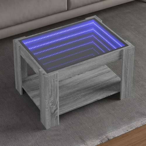 Stolić za kavu LED boja hrasta 73x53x45 cm konstruirano drvo - Sivi hrast sonoma 1 73 cm Cijena