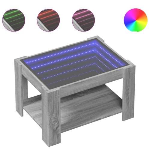 Stolić za kavu LED boja hrasta 73x53x45 cm konstruirano drvo - Sivi hrast sonoma 1 73 cm Cijena
